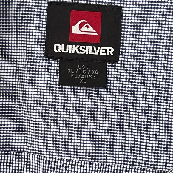 QUIKSILVER button down shirt Casual short sleeve shirt Men’s blue white XL - Picture 5 of 11